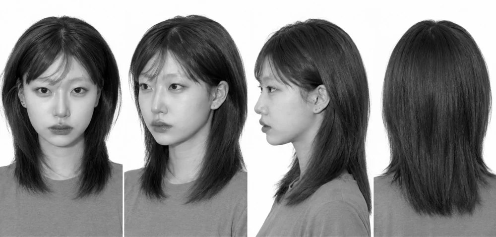 Na Hyeon Park, front, three-quarter, profile and back
