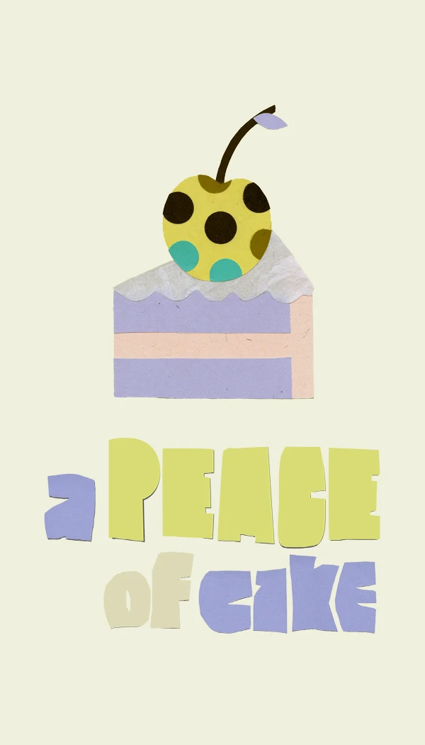 a PEACE of cake card back