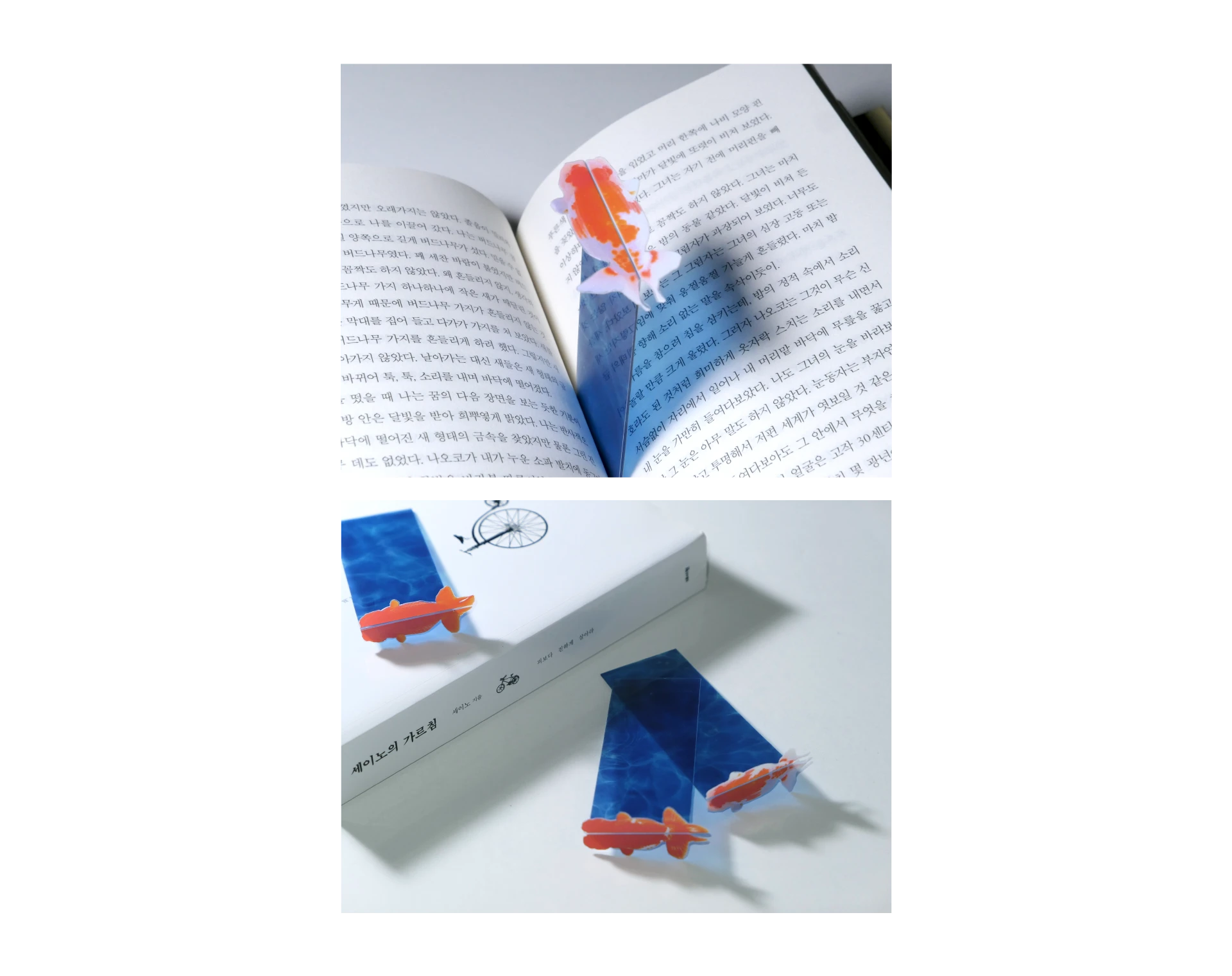 Ranchu bookmark in a book