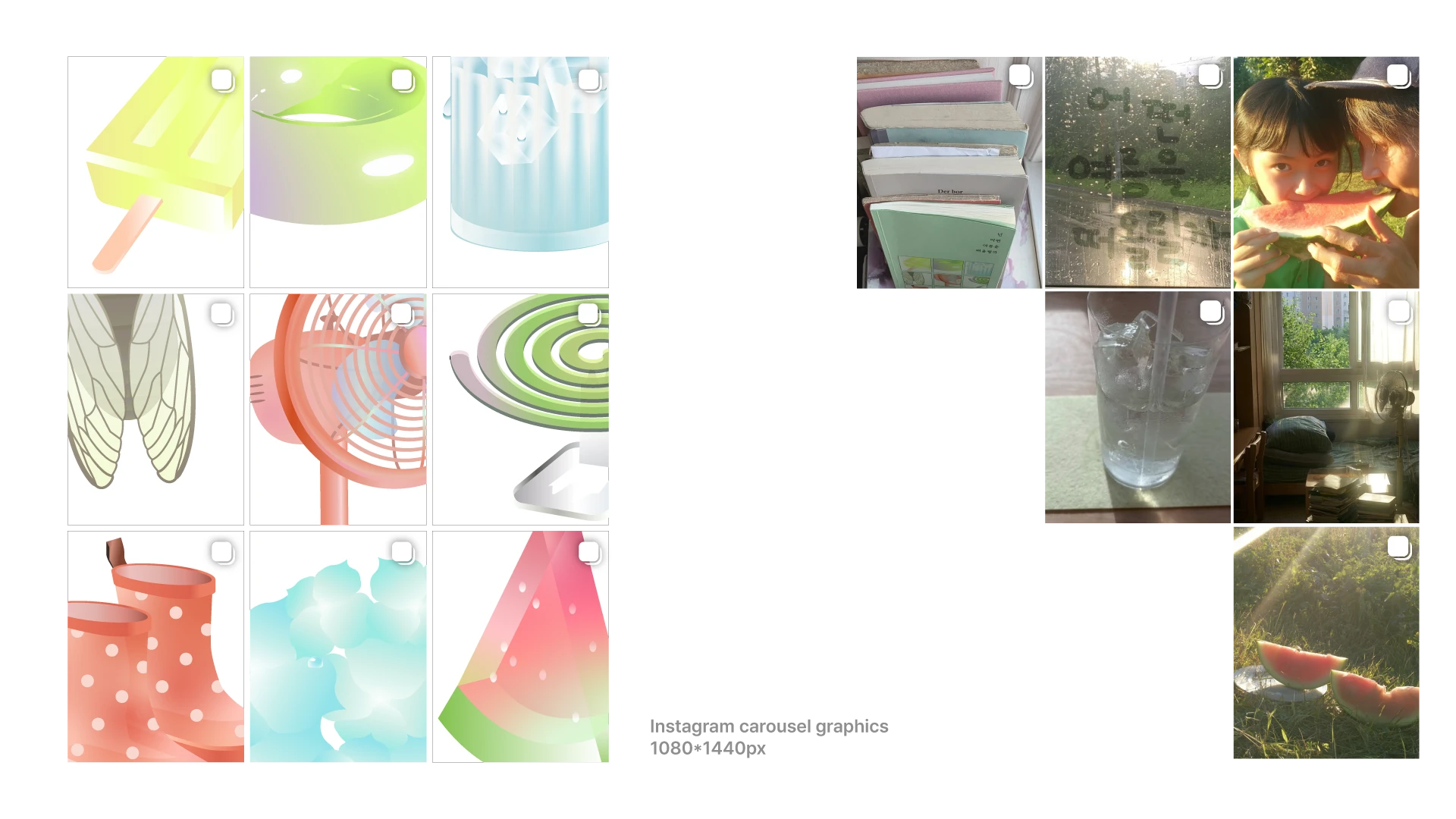 Summer Nostalgia Instagram carousel graphics