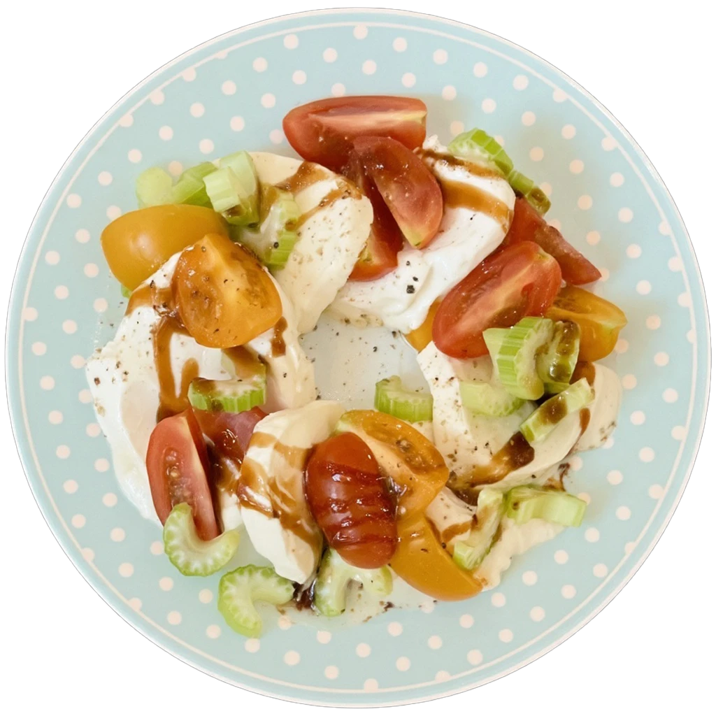Yogurt plate menu: caprese & celery