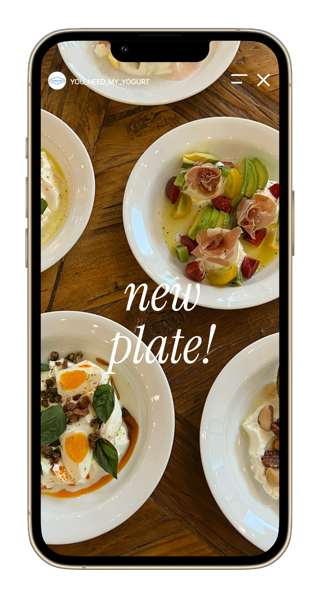 Instagram story: new plate lineup