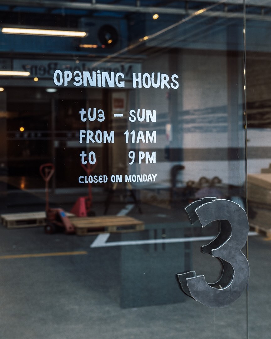 Café 3 Stripes Seoul door signage