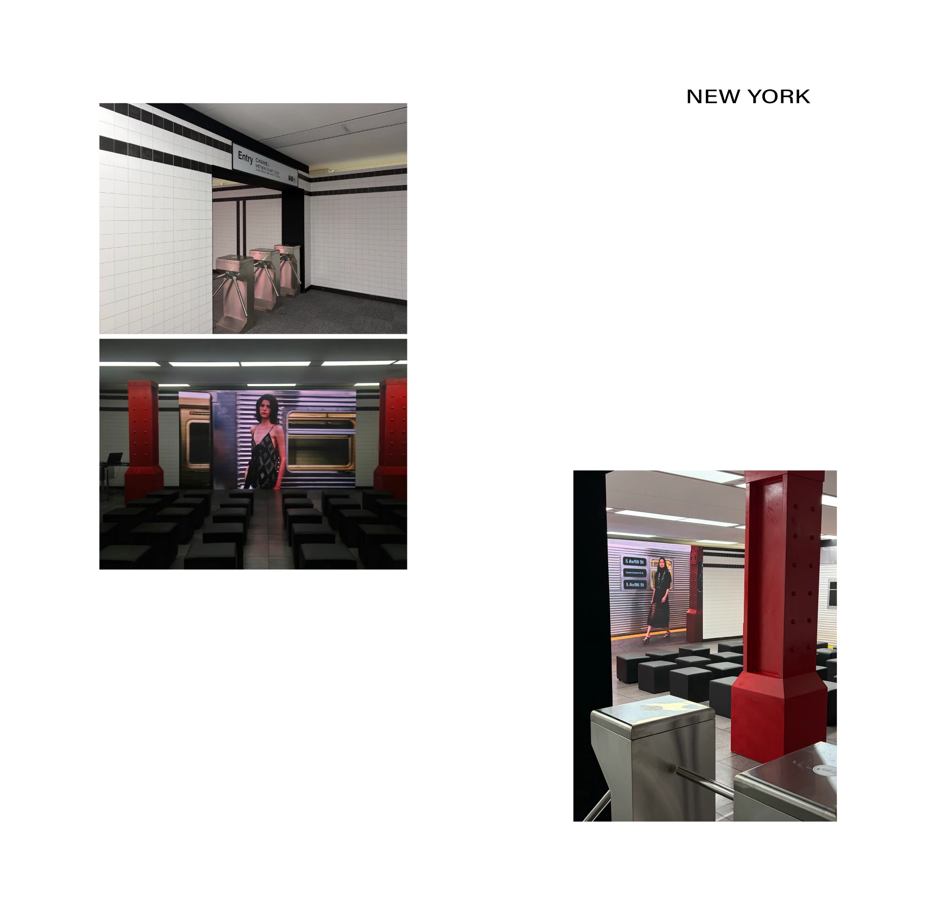 New York zone: subway entry gates and platform screening